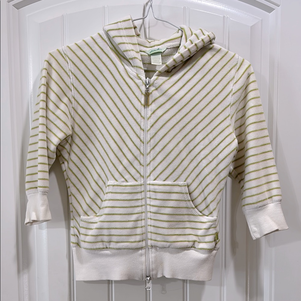 Striped Velour Zip up Hoodie